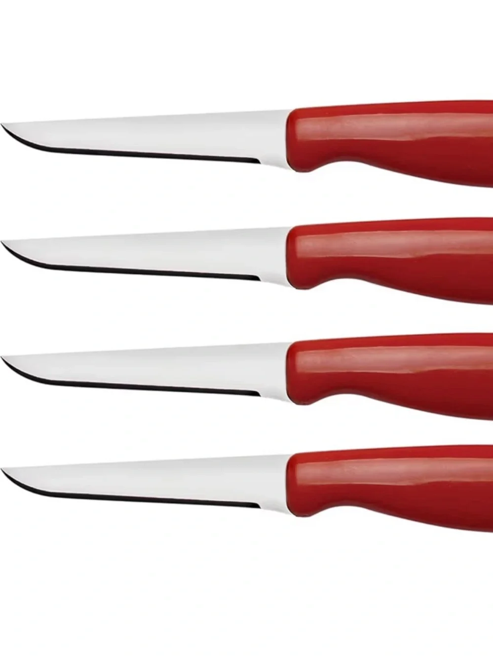 Joie Stainless Steel Flex Paring Knives with Red Handles (Set of 4)